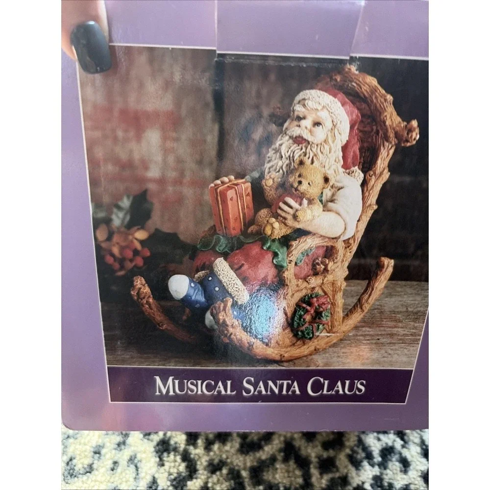 NIB Classic Treasures MUSICAL SANTA CLAUS Sitting in Rocking‎ Chair Vtg Wal Mart